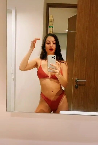 1. Andrea Caro Looks Erotic in Red Bikini