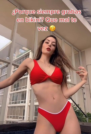 1. Andrea Caro Looks Attractive in Red Bikini