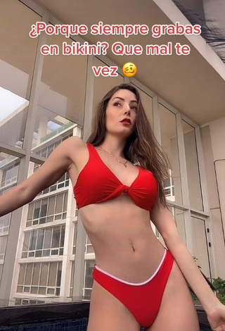 Andrea Caro Looks Attractive in Red Bikini