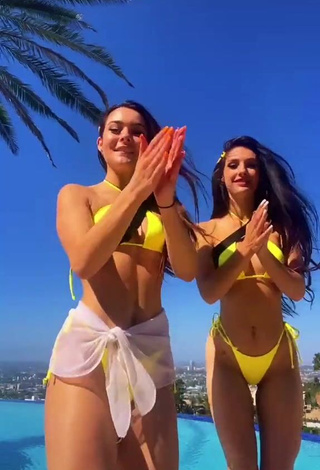 3. Hottie Lauren Gibson in Yellow Bikini at the Pool