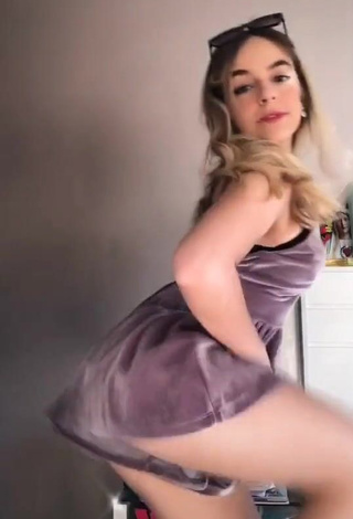 Cute Lorella Verta in Violet Dress