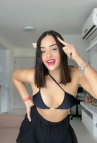 Sexy Lorrayne Oliveira in Black Bikini Top