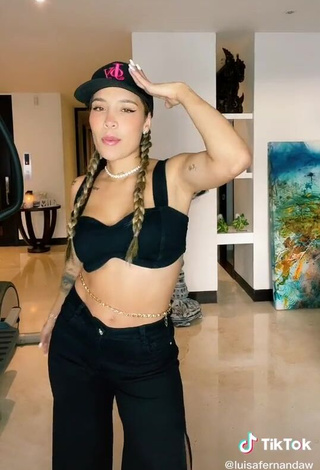 Desirable Luisa Fernanda Cataño Ríos in Black Crop Top