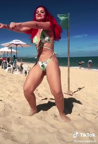 4. Magnificent Mayca Delduque in Floral Bikini at the Beach