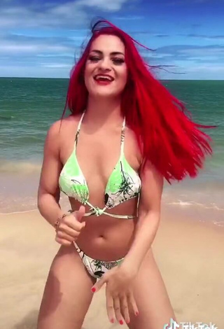 3. Elegant Mayca Delduque in Floral Bikini at the Beach