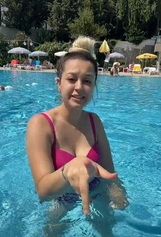 4. Sexy Miray Aktağ in Red Bikini at the Swimming Pool