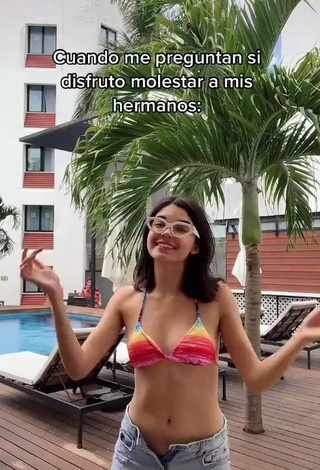 1. Beautiful Michelle Mendizábal in Sexy Bikini Top at the Pool