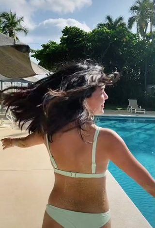 Sexy Michelle Mendizábal in Blue Bikini at the Swimming Pool