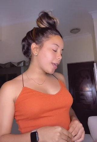 Sexy Nallely Santos in Orange Crop Top