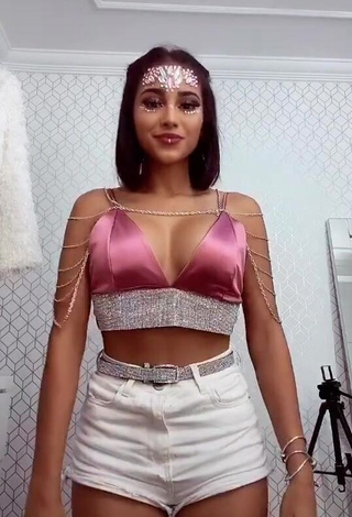 Hottie Nanda Caroll in Pink Crop Top