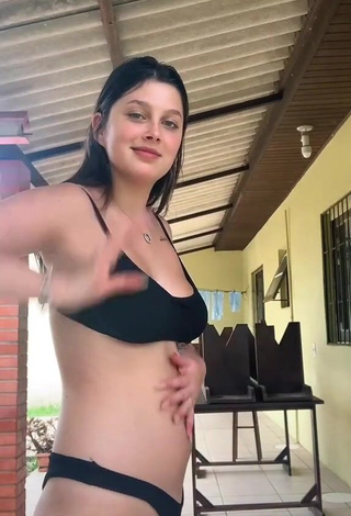 4. Sexy Nina Castanheira in Black Bikini (Underboob)