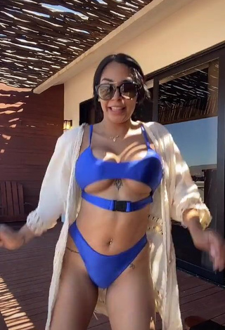 1. Hot Pao Castillo Shows Cleavage in Blue Bikini and Bouncing Big Breasts (Underboob)