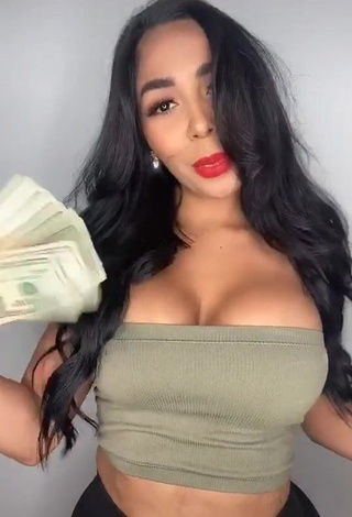 Sexy Pao Castillo Shows Cleavage in Olive Tube Top