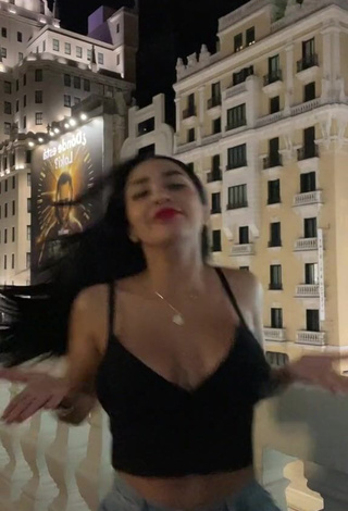 Desirable Pao Castillo Shows Cleavage in Black Crop Top and Bouncing Boobs