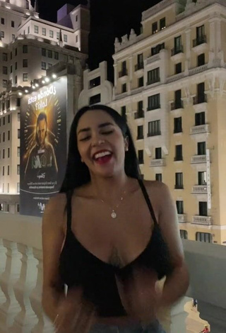 3. Desirable Pao Castillo Shows Cleavage in Black Crop Top and Bouncing Boobs