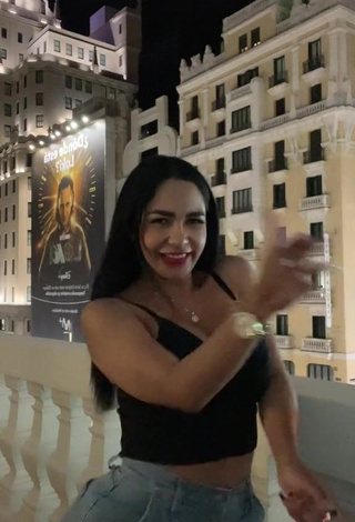 4. Desirable Pao Castillo Shows Cleavage in Black Crop Top and Bouncing Boobs