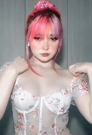 1. Hot Poli Сoloridas in Floral Corset and Bouncing Boobs