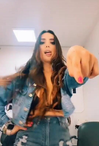 1. Cute Rosángela Espinoza Shows Cleavage in Black Bikini Top and Bouncing Boobs