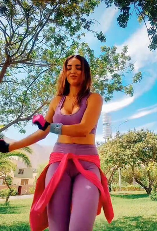 1. Hot Rosángela Espinoza in Purple Leggings