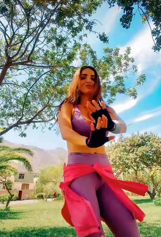 Hot Rosángela Espinoza in Purple Leggings