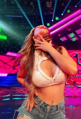 1. Beautiful Rosángela Espinoza Shows Cleavage in Sexy White Crop Top