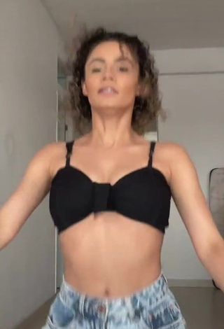 1. Amazing Sandra Costa in Hot Black Crop Top and Bouncing Boobs