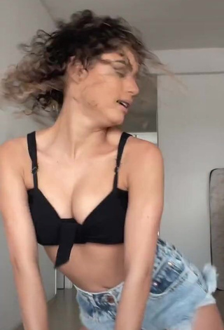 4. Amazing Sandra Costa in Hot Black Crop Top and Bouncing Boobs