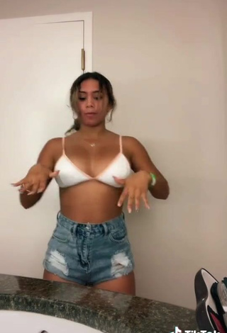 3. Desirable Shayla Marie Shows Cleavage in White Bikini Top and Bouncing Breasts