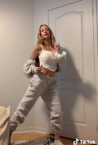 4. Beautiful Sophia Diamond in Sexy White Crop Top