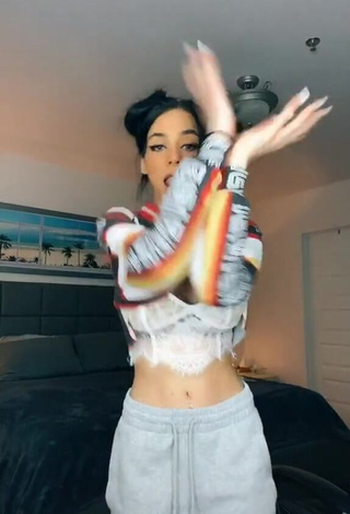 Hottie Christina Kalamvokis Shows Cleavage in White Crop Top and Bouncing Boobs