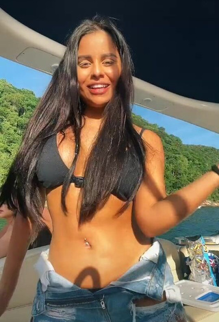 1. Amazing Tati Nunes in Hot Black Bikini Top on a Boat and Bouncing Boobs