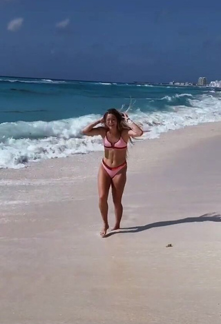 3. Desirable Tatum Beck in Pink Bikini at the Beach