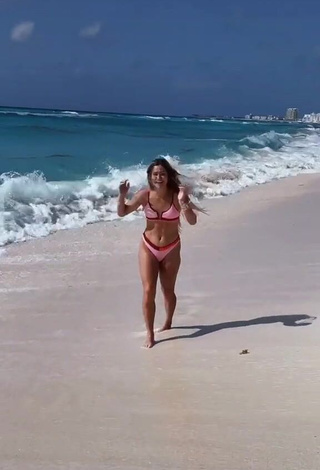 4. Desirable Tatum Beck in Pink Bikini at the Beach