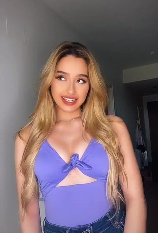 Sweetie Teressa Dillon Shows Cleavage in Blue Top