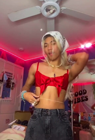 Sexy Toni Cervantes in Red Crop Top