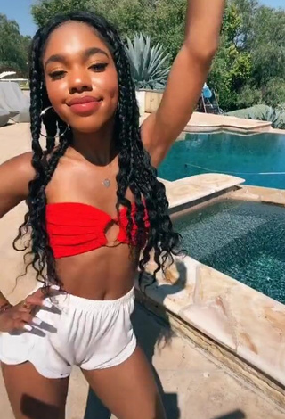 4. Hot Teala Dunn in Red Bikini Top at the Swimming Pool