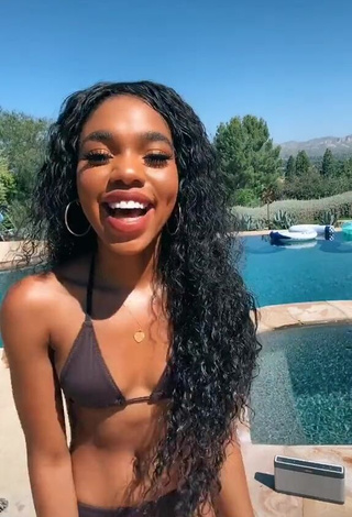 1. Teala Dunn in Sweet Black Bikini at the Pool