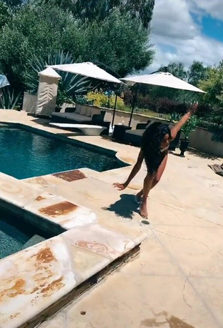 1. Seductive Teala Dunn in White Bikini at the Swimming Pool