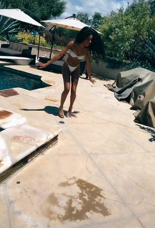 Seductive Teala Dunn in White Bikini at the Swimming Pool