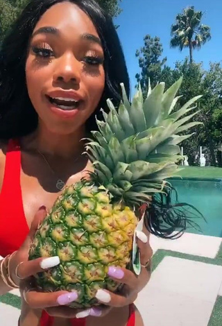 4. Dazzling Teala Dunn Shows Butt at the Pool (Side Boob)