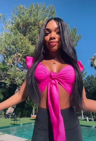 Hot Teala Dunn in Black Leggings at the Swimming Pool