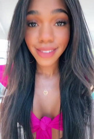 1. Cute Teala Dunn Shows Cleavage in Firefly Rose Crop Top