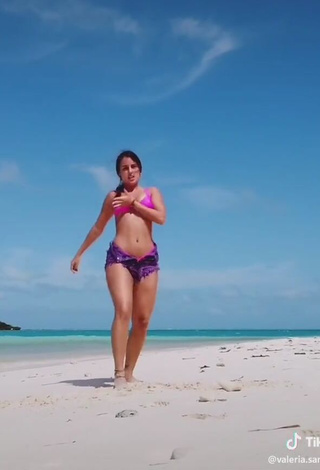 4. Sweetie Valeria Sandoval in Pink Bikini Top at the Beach