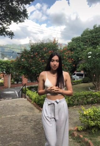 Hot Val in White Crop Top