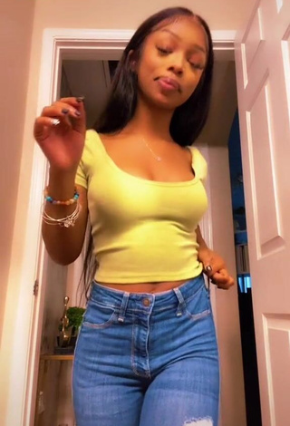 1. Sexy Shania Christian Shows Cleavage in Crop Top