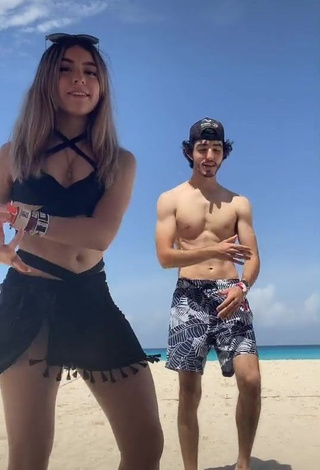 Sexy Karen Torres in Black Bikini Top at the Beach