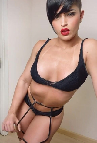 Hot Yanne in Black Lingerie