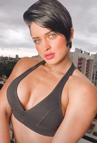 1. Hot Yanne in Black Sport Bra