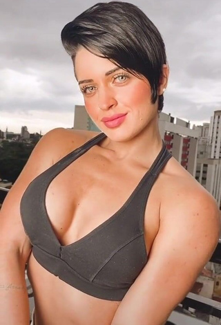 Hot Yanne in Black Sport Bra