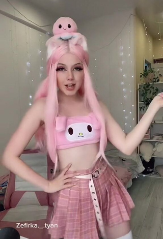 3. Hot Marshmallow_chan in Pink Crop Top